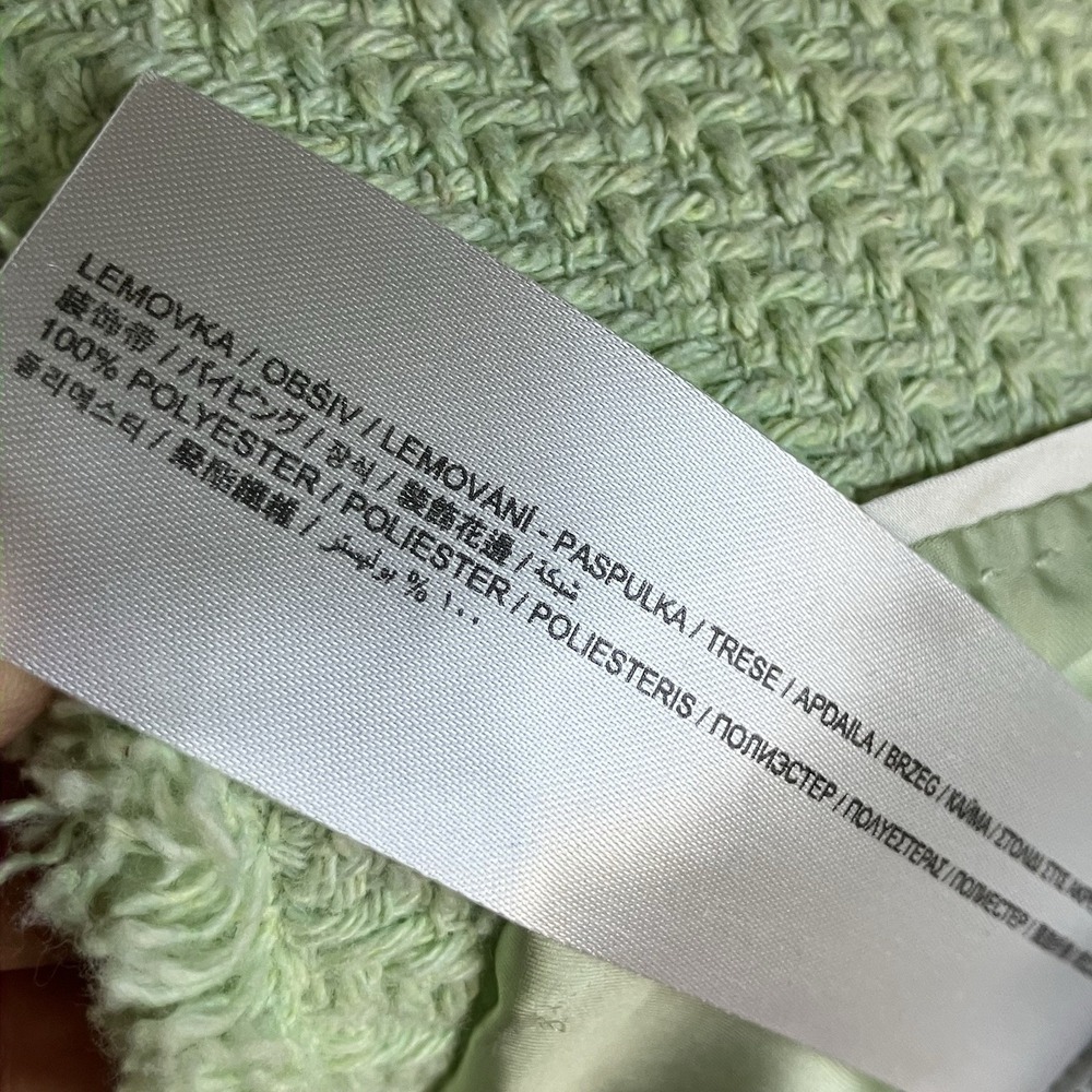 Mango Blazer Womens Size Medium Light Green Tweed… - image 8